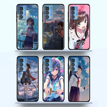 Anime Girl Armas Motorola Moto Serv G50 G60S E20 20 G10 E7i G40 X3 E6S E6i Pro Power 5G Musta Telefoni Juhul Katta