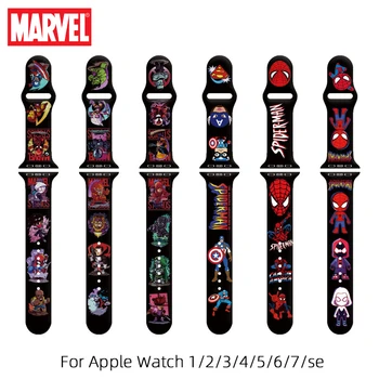 Anime Multikas Spider Man Silikoonist Rihm Apple Watch Band 45 44 42 40 38mm Watchband Käevõru IWatch SE 8 7 6 5 4 3 2 1