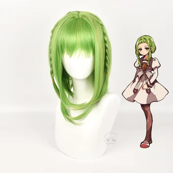 Anime Wc Seotud Jibaku Shounen Hanako Kun Nanamine Sakura Roheline Lühike Punutud Cosplay Kostüüm Sünteetilised Juuksed + Vaba Parukas Kork