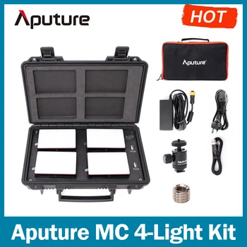 Aputure MC 4-Light Travel Kit,RGB Kaamera Led Video Valgus,3200-5600K,HSI/TOLLITARIIFID/FX Valgustus Režiimid ja Traadita Eest Juhul,