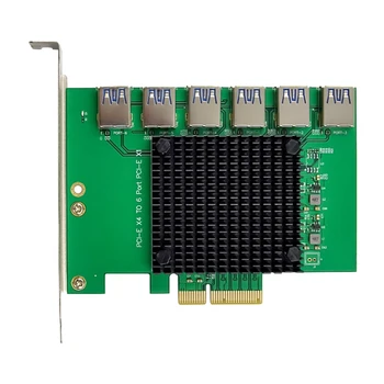 AU42 -PCI-E X4 6 USB Pesad Ärkaja Kaardi ASM1812 USB3.0 6XPCI-E X1 laienduskaardi USB3.0 Kordaja Kaart Bitcoin Kaevandamine