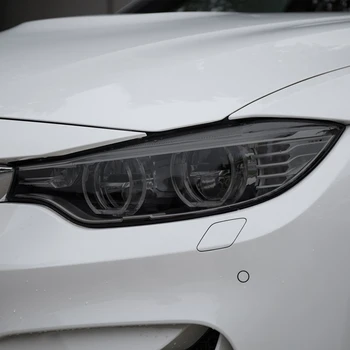 Auto esilaterna kaitsekile Suitsune must toon vinüül on pakitud läbipaistva TPU kleebis BMW M4 F82 F83 2014-2019 auto tarvikud