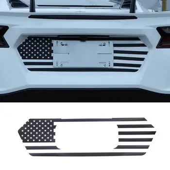 Auto Tagumine numbrimärk Raami Dekoratiivne Kleebis USA Lipu Stiilis Decal Vinyi Jaoks Chevrolet Corvette C8 Stringray Z51 Z06 2020-2022