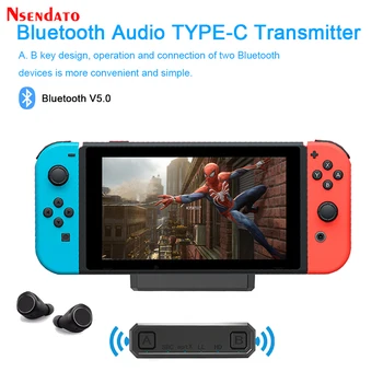 Bluetooth-5.0 Tüüp C) Audio-Saatja, Adapter, Nintendo Lüliti APTX LL Jaoks PS4 Traadita Bluetooth-Muusika Saatja, Adapter