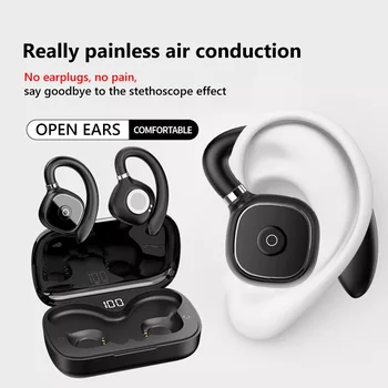 Bluetooth-5.3 Kõrvaklapid Traadita Sport Töötab Kõrvaklapid HiFi Stereo Bass Avatud Kõrva TWS Earbuds Müra Tühistamises Gaming Headset