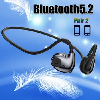 Bluetooth5.2 Kõrvaklapid Sport Traadita Peakomplekt Kõrva Konks Õhu Juhtivus Põhimõte Stereo-Kõrvaklapid Koos Mikrofoniga, 2 Paari Telefon