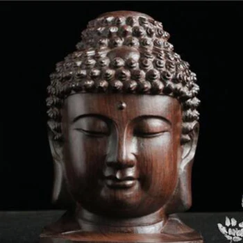 Buddha Kuju Puidust Puidust Figuriin Mahagon, India Buddha Pea Kuju Käsitöö Dekoratiivne Ornament Kodu Kaunistamise Tarvikud