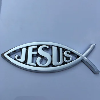 C Universal Jeesus Kala Sümbol, Logo Auto Decal Logo Embleem Kleebis Decal 3D Christian Car&Truck Dekoratiivne Kleebis Auto Stiil
