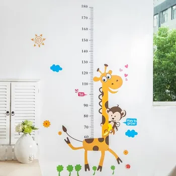 Cartoon lapsed tuppa baby kõrguse mõõtmine kleebised Home Decor Kunsti Tarvikud Ordenid 90*60CM tasuta shipping