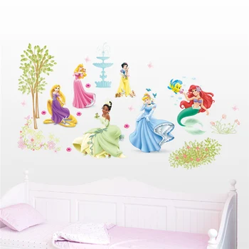 Cartoon Lumi Valge Rapunzel Ariel Printsess Seina Kleebis Lapsed Tuppa Kodu Kaunistamiseks Diy Anime Pannoo Kunst Tüdruku Seina Kleebised