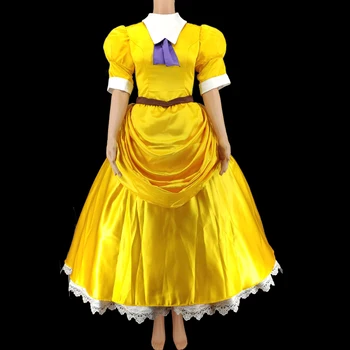 Cartoon Movie Cosplay Jane Kostüüm Täiskasvanud Naised, Kollane Printsess Kleit Uhke Halloweeni Karneval Pool Kleit
