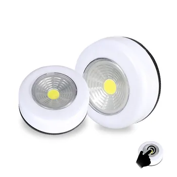 COB LED Juhtmeta Kinni Puuduta Garderoob Touch Valguse Lamp 3W Akutoitega Köök Kapp Kapp Push Puuduta valikut Kodu, Stick Kohta Lamp Blub