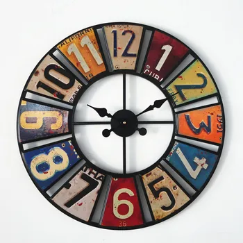 Creative Digital Ring Retro Kella Numbrimärk Kella Kleebis Sepistatud Rauast Dekoratiivne Kell Reloj De Viilutatud Decorar