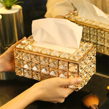 Crystal Näo Kudede Kasti Omanik Crystal Cube Salvrätiku Dispenser Magamistuba Asukoht Hotel Cafe Coffee House Baar