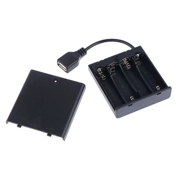 DIY 3/4 AA Aku Kast 4 pesa USB-AA Aku Kast, 5V LED Ribad Tuled Mini Toide ehitusplokk LED Light Kit