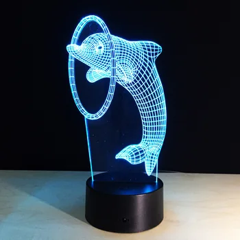 Dolphin 3d öö valguses Viinud Usb Öö Usb Led Lamp Powerbank laualambid 3d Led-Lampe