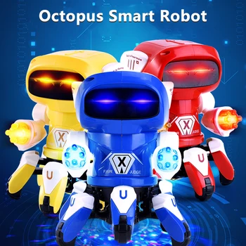 Elektrilised Kaheksajalg Robot Turnable Talje Kiikumine Relvade Tantsu Muusika, Valgus Cartoon Kaheksajalg Kõndides Langeb Vastupanu Mänguasi Lastele