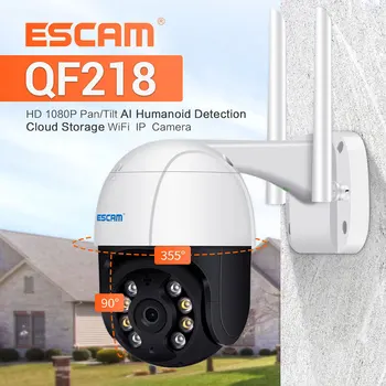 ESCAM QF218 1080P Smart IP-Kaamera, WiFi Väljas Öise Nägemise PTZ Home Security Kaamera CCTV ICSEE, WIFI, Kaamera Video Valve