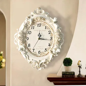 Euroopa klassikalise vaikne kella kella seina vaadata loominguline elutuba, magamistuba seina Ingel teenetemärgi kvarts kella kella