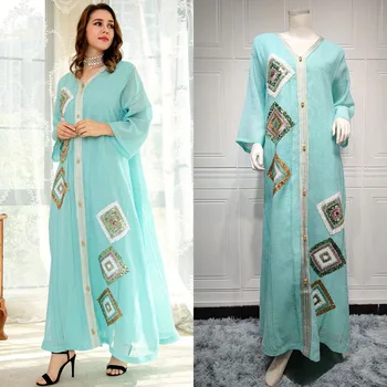 Fashion Muslim Dubai Hijab Kleit Naistele Täis Litrid Jalabiya Maroko Elegantne Pool Õhtul seal kaftan araabia Omaan, Türgi Rüü
