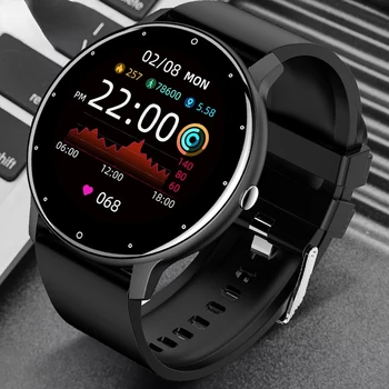 Full Touch Smart Watch Mees Naiste Veekindel Südame Löögisageduse Fitness Ilm Temperatuur Meeste Spordi Smartwatch Pedometer