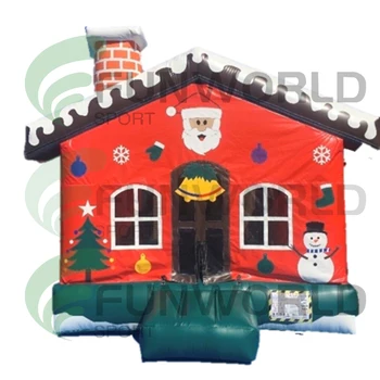 Funworld Kõrge Kvaliteedi Jõulude Teema Täispuhutav Hüpped Põrge müüa Maja