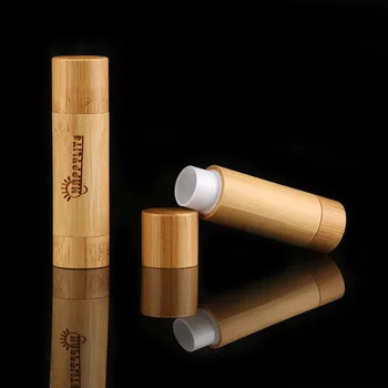 Hulgi-100tk Eco-Sõbralik 5ml Tühi huulepalsam Konteinerid Bambusest huulepalsam Toru Kohandatud Tühi Huulepulk Pliiatsi Toru