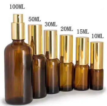 Hulgi 330pcs/palju Pihusti Pump Pudelid 30ml Tumedast Klaasist Korduvtäidetavaid Parfüümi Pudel Gold Spray Müügiks SN193
