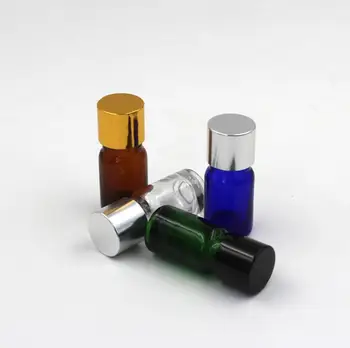Hulgi-5ml klaas eeterlikku õli pudel, alumiinium kork, tühi eeterlik õli kosmeetika konteiner LX1047