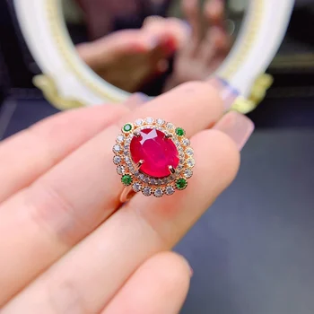 Hõbe Sõrmus Ruby Ring Sterling Hõbe 925 abielusõrmus Naiste luksus tasuta kohaletoimetamine Ehted Gemstone Naiste esialgse trahvi