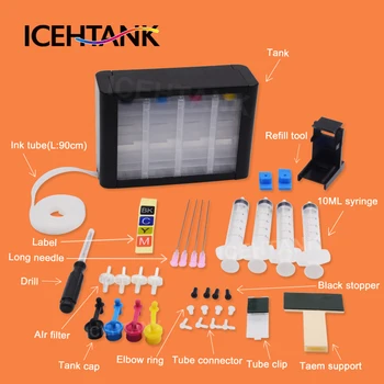 ICEHTANK Ciss Ink Tank Kit tindikassett HP 140 140XL 141 141XL Photosmart C4583 C4283 C4483 C5283 D5363 Printeri Kassetid