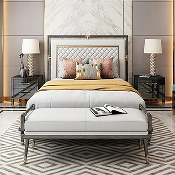 Itaalia luksus voodi, magamistuba, voodi, nahast lihtne pulm voodi, täispuidust Ameerika mööbel, postmodernistlik printsess