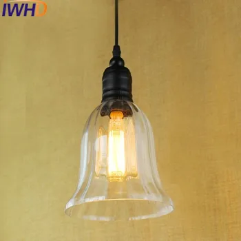 IWHD Klaas Hanglamp Vintage Ripats Tuled Loft Tööstus-Retro LED Rippus Lamp Magamistuba, köök LamparasI Home Valgustus