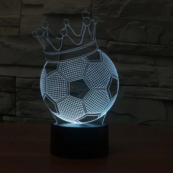 Jalgpalli 3d Lamp Crown Loominguline elektroonikaseadmed 3d Nightlight Akrüül energiasäästu Järk Tabel Usb Led Light