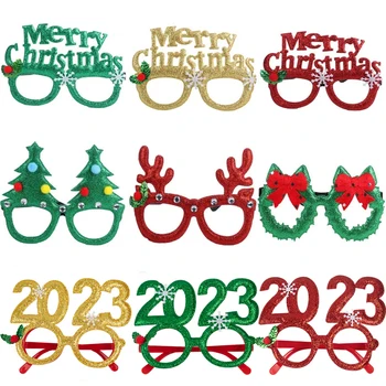 Jõulukaunistused 2023 jõulud klaasid Raami Täiskasvanud Lapsed Kingitus Santa Snowman Prillid Jõulud Xmas Decor 2023 Uus Aasta Noel