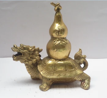 jõulukaunistused kodu+ Metallist, Käsitöö, Hiina Messing Nikerdatud Dragon kilpkonna Kuju , Feng Shui Kõrvits Figuriin