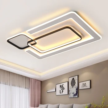 Kaasaegne LED-laevalgustid, elutuba, magamistuba läige de plafond moderne võistluskalendri plafonnier must valge LED lakke lamp WF1117