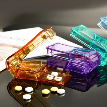 Kaasaskantav Pill Lõikur Box Mini Narkootikumide Kasti Tablett Lõikur 6 Värvi Pill Juhul Ladustamise Crusher Reisi Pill Box 2022