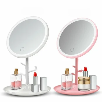 Kaasaskantav Reisi Kosmeetika süttib Peeglid Touch Lüliti LED Meik Peegel Kodus Laua Vannituba Ladustamiseks Salve USB charg