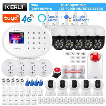 KERUI W204 Alarm Süsteem Home 4G WIFI GSM-Alarm Smart Elu Alexa Liikumisandur Detektor Ukse Andur Sireen RFID Tag IP Kaamera