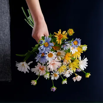 Kevadel Väike Metsik Chrysanthemum Tehislilled Kodu Pulm Teenetemärgi Flores Artificiales Lill