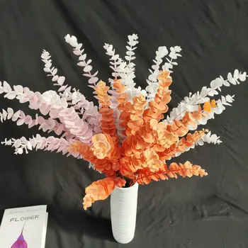 Kunstlik Plastikust aasta Sügisel Värvi Eukalüpt Mahlaka Oksi ja Lehti Pulmapidu Flower Arrangement Kodu Aias Desktop Decor
