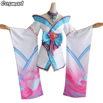 Kuum Mäng LOL Ahri LingHunLianHua Kimono Kleit Cosplay Kostüüm Halloween Pool Ülikond Naiste Uued 2020
