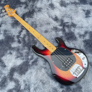 Kvaliteetne eritellimusel valmistatud electric bass 4-string 5-string bass Päikeseloojangut keha vaher fingerboard