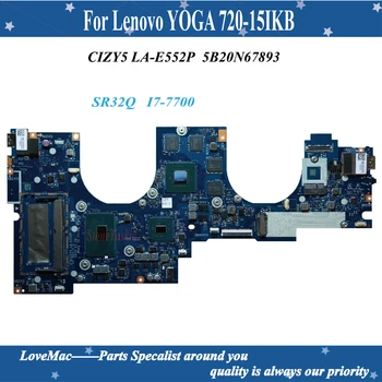 Kõrge kvaliteediga FRU 5B20N67893 Lenovo JOOGA 720-15IKB Sülearvuti Emaplaadi CIZY5 LA-E552P SR32Q I7-7700 GTX1050 4GB 100% testitud