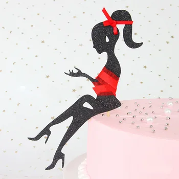 Kõrged Kontsad Lady Tüdrukud Paber Cupcake Torukübar Weddding Happy Birthday Cake Torukübar Lipud Seksikas Daam Pool Kook Dekoratsioonid Tarvikud