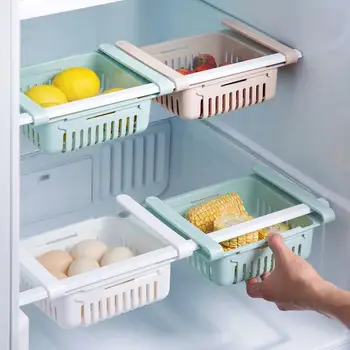 Köögis Külmkapp Abimees - 2PC Reguleeritav Külmkapp Ladustamise Rack,Lükake Külmkapp Sahtel Riiul Omanik väljatõmmatav Sahtel Korraldaja