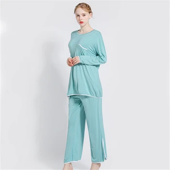 Lahtised riided uued modal pikad varrukad home service kaks-tükk naiste vabaaja pidžaama komplekt pijama feminino 2020
