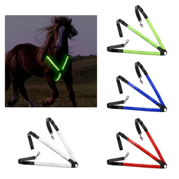 LED Light Horse Lindid Rakmed Krae Breastplate Reguleeritav Öö Nähtav pulsivöö Ohutu Ratsutamine-Varustuse