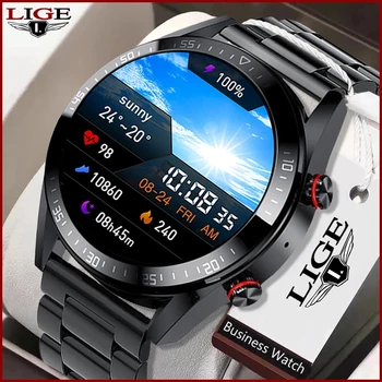 LIGE Uus 454*454 Ekraan Smart Watch Mehed kuvatakse Alati Kellaaeg Bluetooth Kõne Kohandatud Dal iLocal Muusika Smartwatch Jaoks Huawei Xiaomi